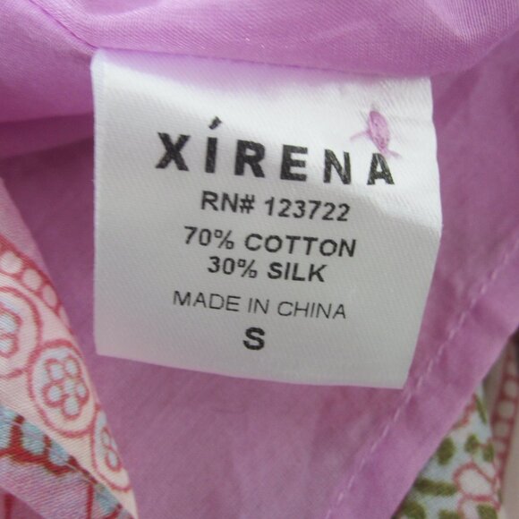 Xirena Taryn Women S Floral Tired Midi Button Down Skirt Cotton Silk Midi Lined - Picture 3 of 9